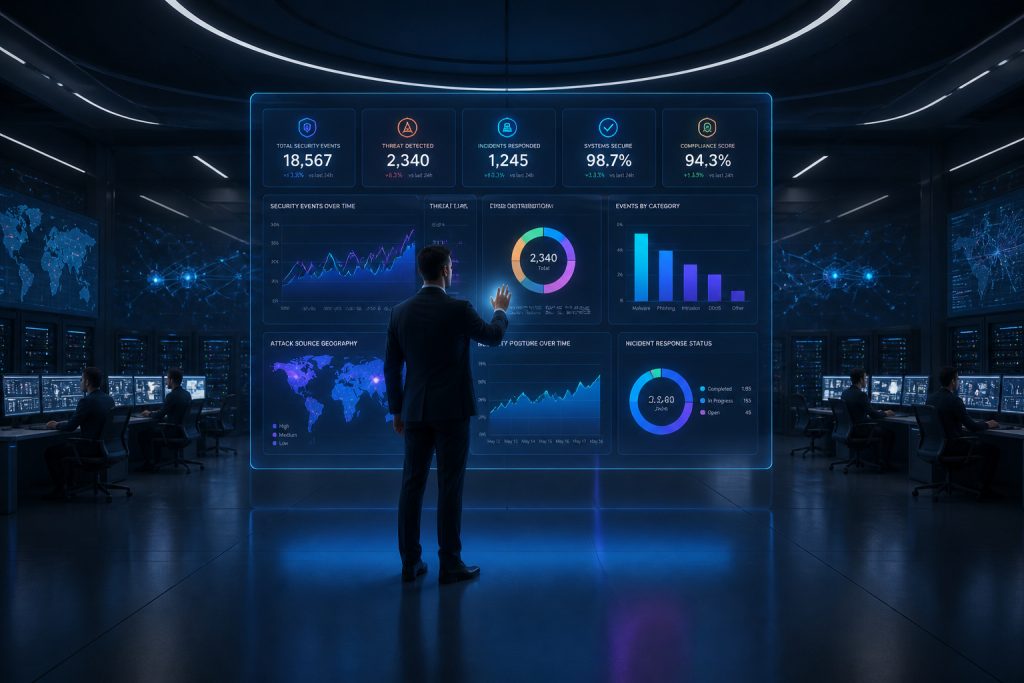 Centre de controle de cybersecurite futuriste