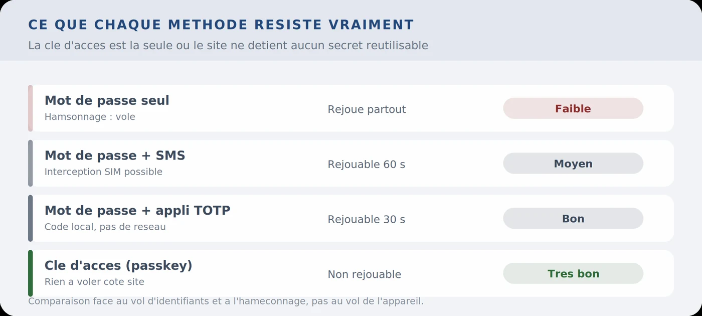 Comparaison des méthodes d&rsquo;authentification